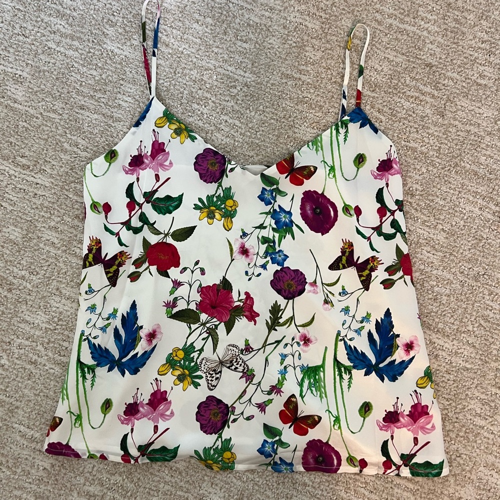 L'AGENCE Silk Floral Camisole